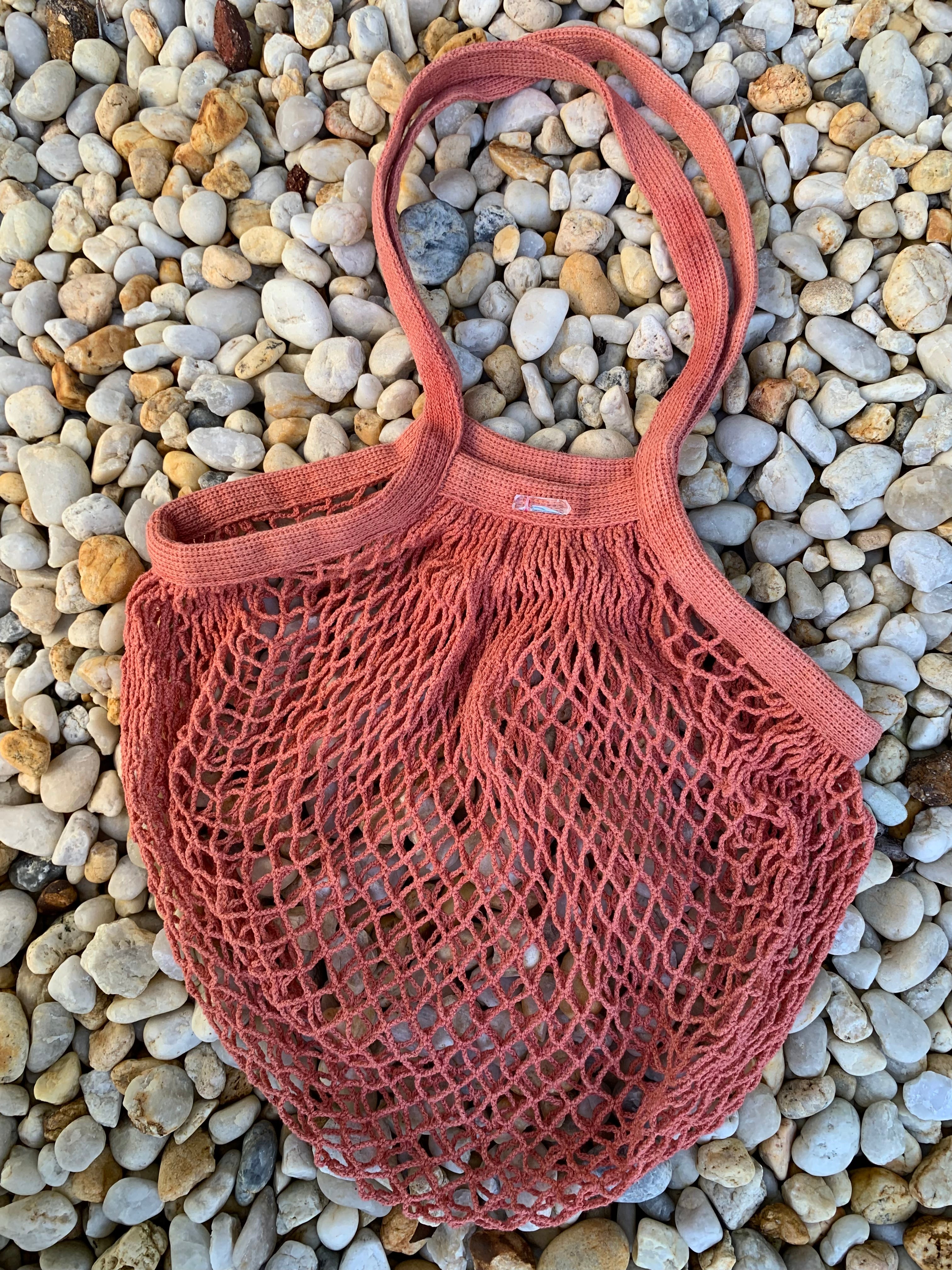 Crystal Mid-Century Pink Mesh Organic Cotton Bag