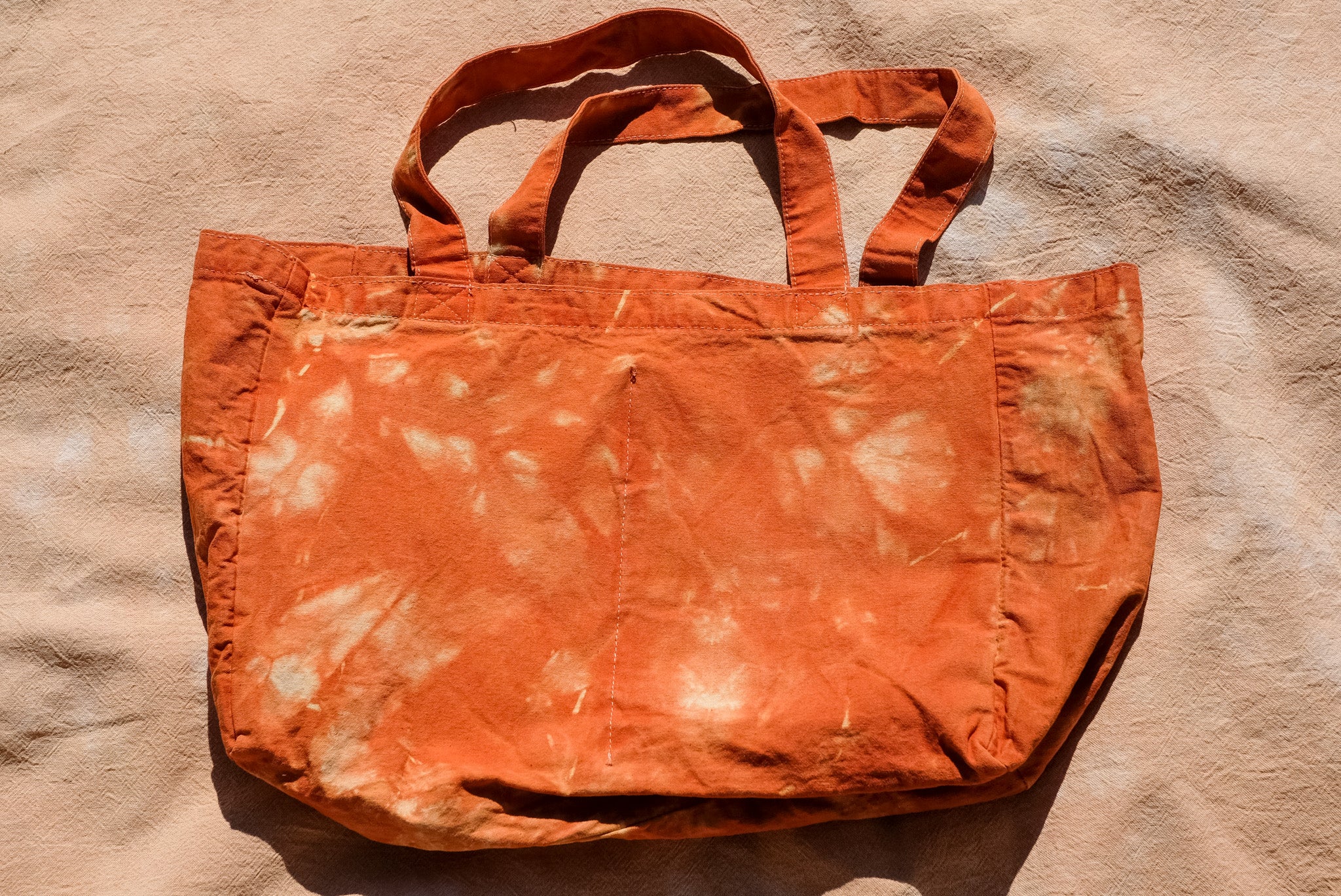 Indian Orange Scrunch Dyed Large Tote Organic Cotton