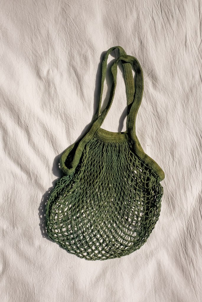 Forest Green Mesh Organic Cotton Bag - The Wild Bloomer AU