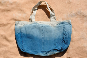 Indigo Grocery Tote Organic Cotton Ombre Dyed - The Wild Bloomer AU