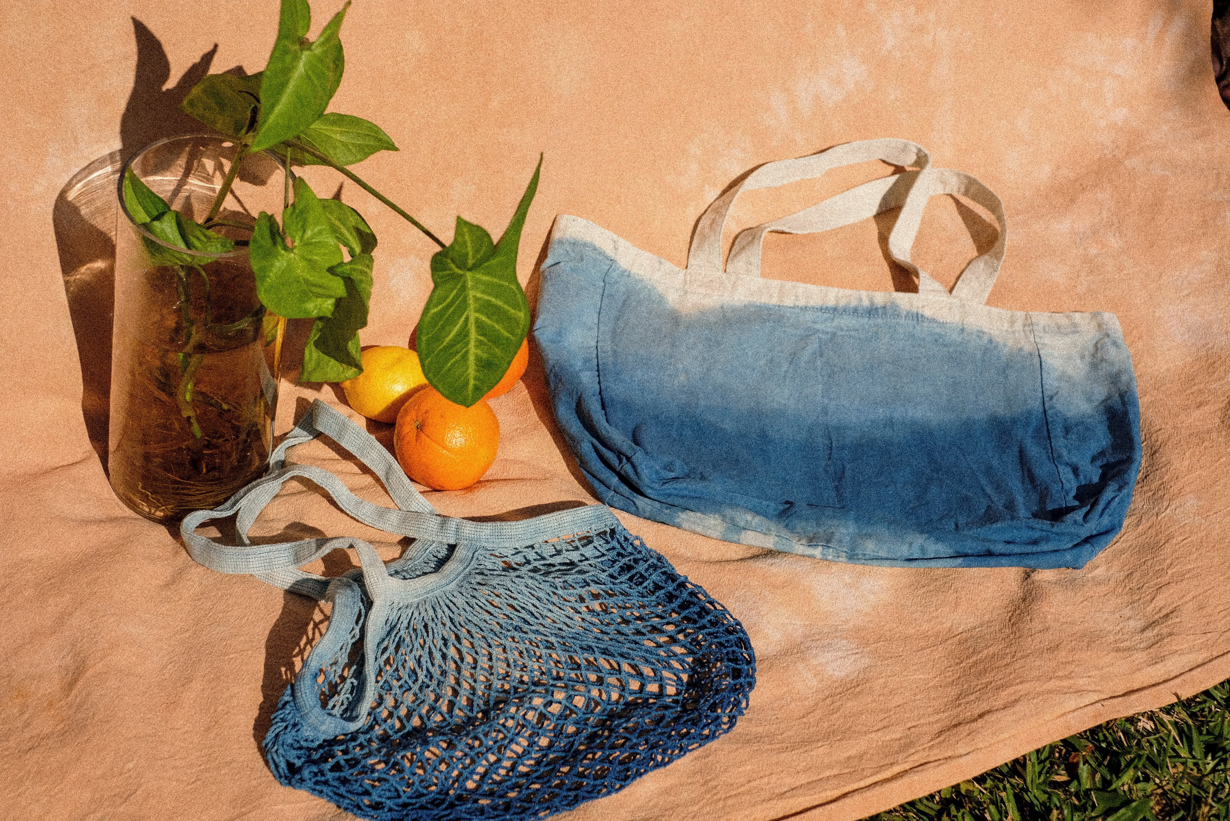 Indigo Mesh Produce Bag Ombre Dyed - The Wild Bloomer AU
