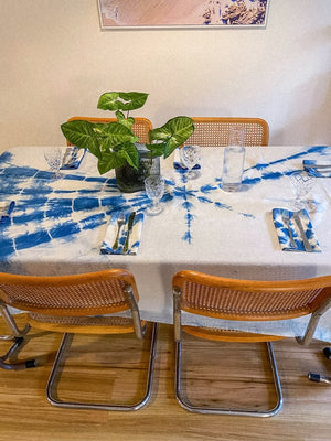 Organic Cotton Tablecloth Indigo Tie-Dye - The Wild Bloomer AU